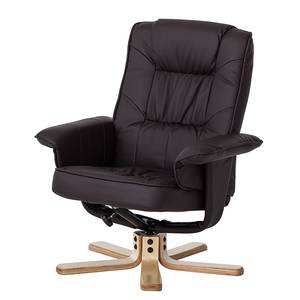 Fauteuil de relaxation Canillo I Avec repose-pieds - Cuir synthétique marron