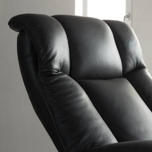 Relaxfauteuil Casey echt leer/zwart kunstleer