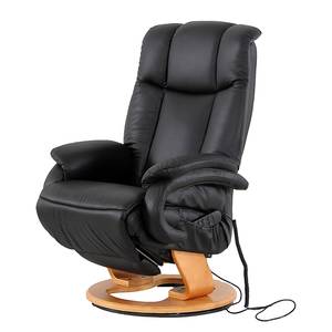 Relaxfauteuil Casey echt leer/kunstleer zwart