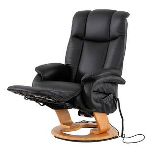 Relaxfauteuil Casey echt leer/kunstleer zwart