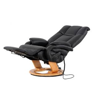 Relaxfauteuil Casey echt leer/kunstleer zwart