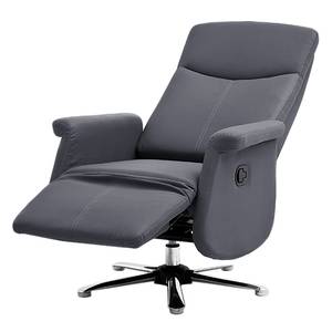 Fauteuil de relaxation Copperville Imitation cuir - Gris foncé