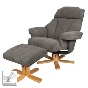 Relaxfauteuil Dalron (met hocker) microvezel -  grijs