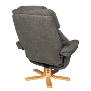 Relaxfauteuil Dalron (met hocker) microvezel - grijs