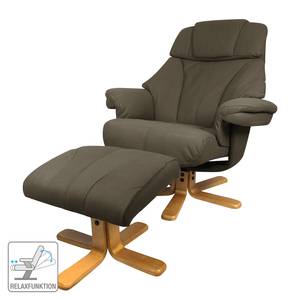 Fauteuil de relaxation Dalron Avec repose-pieds - Microfibre - Marron foncé