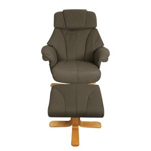 Fauteuil de relaxation Dalron Avec repose-pieds - Microfibre - Marron foncé