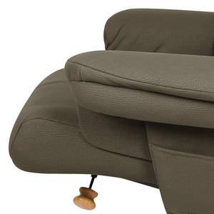 Relaxfauteuil Dalron (met hocker) microvezel - donkerbruin