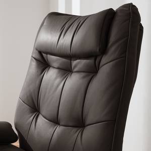 Relaxfauteuil Greenville (met hocker) echt leer - Bruin