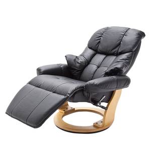 Fauteuil relaxation Grunewald II Cuir véritable / synthétique - Noir / Hêtre