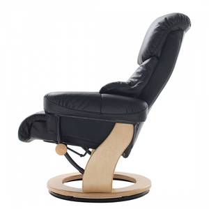 Relaxfauteuil Grunewald (met hocker) Eik - Zwart