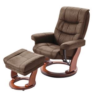 Relaxfauteuil Jetmore microvezel - Nougatkleurig - Breedte: 83 cm - Walnoot