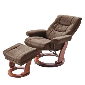 Relaxfauteuil Jetmore microvezel - Nougatkleurig - Breedte: 83 cm - Walnoot