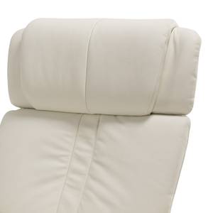 Fauteuil de relaxation Kampen Cuir véritable - Blanc - Avec repose-pieds