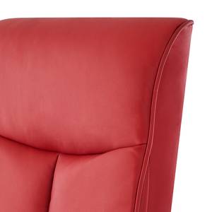 Relaxfauteuil Kenzo (met hocker) rood kunstleer