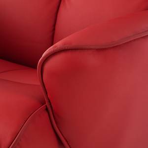 Relaxfauteuil Kenzo (met hocker) rood kunstleer