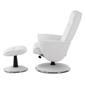 Relaxfauteuil Kenzo (met hocker) kunstleer wit