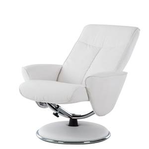 Relaxfauteuil Kenzo (met hocker) kunstleer wit