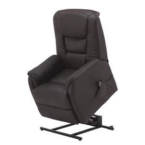 Relaxfauteuil Knuckey (met opstahulp) kunstleer - Donkerbruin