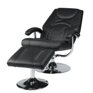 Fauteuil de relaxation Korfu Avec repose-pieds Imitation cuir - Noir