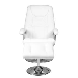 Fauteuil de relaxation Korfu Avec repose-pieds Imitation cuir - Blanc