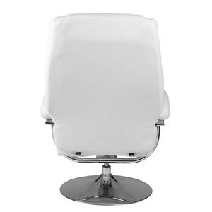 Relaxfauteuil Korfu met hocker kunstleer - Wit