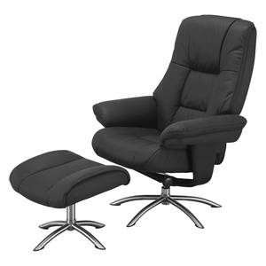 Relaxfauteuil La Para I incl. hocker - microvezel - donkerbruin - Donkerbruin