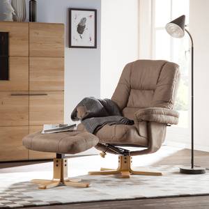 Fauteuil de relaxation Bordeaux Avec repose-pieds - Microfibre - Marron