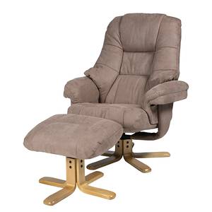 Fauteuil de relaxation Bordeaux Avec repose-pieds - Microfibre - Marron