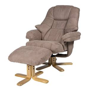 Relaxfauteuil Bordeaux (met hocker) bruine microvezel - Bruin