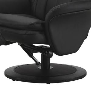 Fauteuil de relaxation Lambrick Avec repose-pieds  - Cuir véritable - Noir