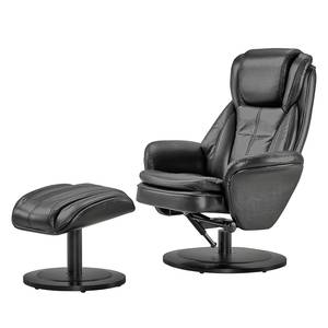 Fauteuil de relaxation Lambrick Avec repose-pieds - Imitation cuir Noir