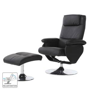 Fauteuil de relaxation Lauro (avec repos Imitation cuir - Noir