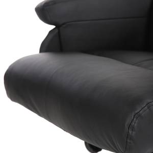 Relaxfauteuil Lauro (met hocker) kunstleer - zwart