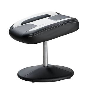 Fauteuil de relaxation Racer Avec repose-pieds - Imitation cuir - Noir / Blanc