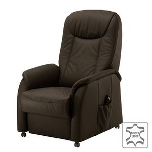 Fauteuil relaxation Malthe Cuir véritable Mocca