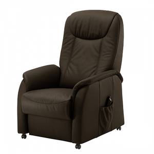 Fauteuil relaxation Malthe Cuir véritable Mocca