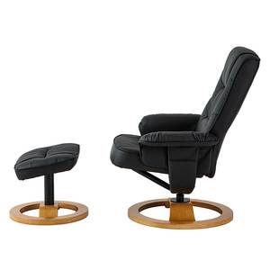 Relaxfauteuil Montreal (met hocker) zwart kunstleer