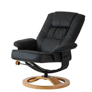 Fauteuil de relaxation Montreal Avec repose-pieds - Imitation cuir - Noir