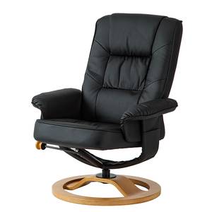 Fauteuil de relaxation Montreal Avec repose-pieds - Imitation cuir - Noir