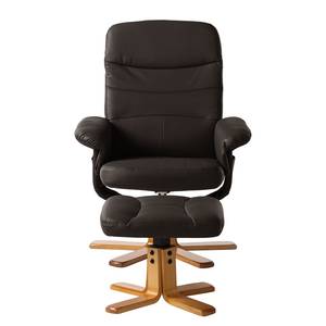 Relaxfauteuil Mou (met hocker) echt leer Bruin