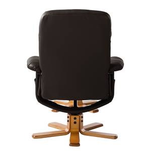 Relaxfauteuil Mou (met hocker) echt leer Bruin