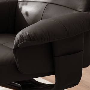 Fauteuil de relaxation Mou Avec repose-pieds - Cuir véritable - Marron