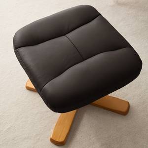 Relaxfauteuil Mou (met hocker) echt leer Bruin