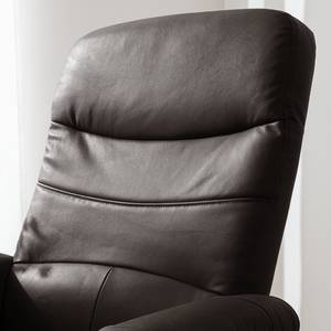 Fauteuil de relaxation Mou Avec repose-pieds - Cuir véritable - Marron