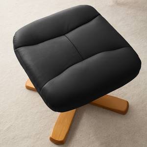 Relaxfauteuil Mou (met hocker) echt leer Zwart