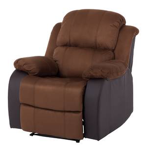 Relaxfauteuil Norden microvezel/bruin kunstleer