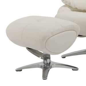 Fauteuil de relaxation Nordmark Cuir véritable - Blanc - Avec repose-pieds