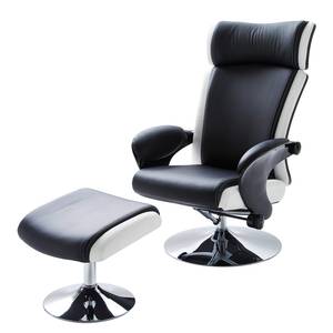 Fauteuil de relaxation Orford Imitation cuir - Noir / Blanc