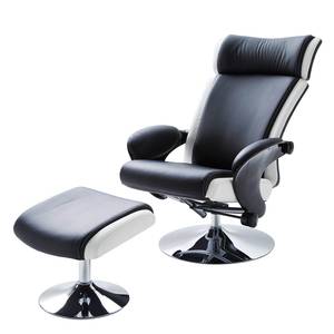 Fauteuil de relaxation Orford Imitation cuir - Noir / Blanc