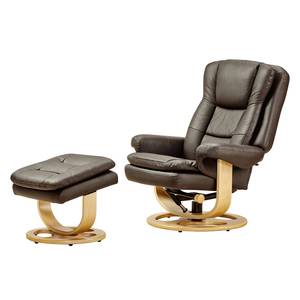 Relaxfauteuil Parap (met hocker) kunstleer - Bruin